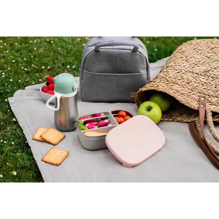 Beaba Stainless Steel Lunch Box Velvet (Grey/Dusty Rose)