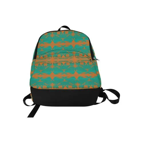 Between the Mountains Deep Lake Orange Fabric Backpack for Adult