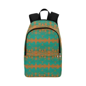 Between the Mountains Deep Lake Orange Fabric Backpack for Adult