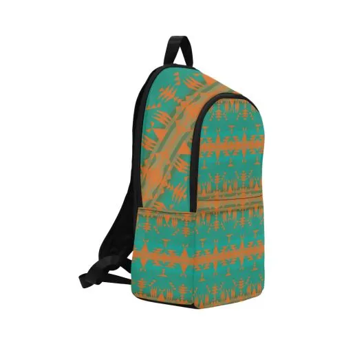 Between the Mountains Deep Lake Orange Fabric Backpack for Adult