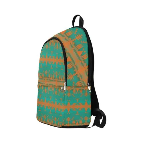 Between the Mountains Deep Lake Orange Fabric Backpack for Adult