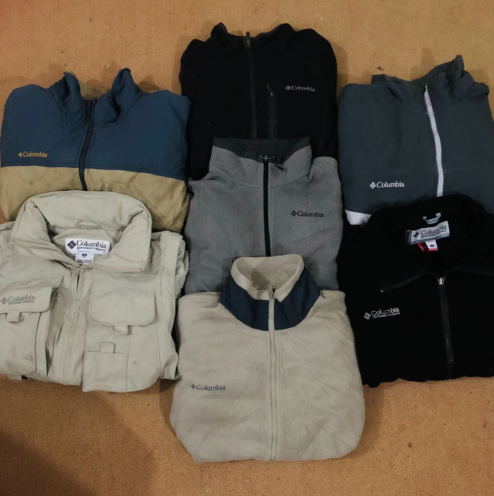 Branded Columbia fleece jackets 11 pieces