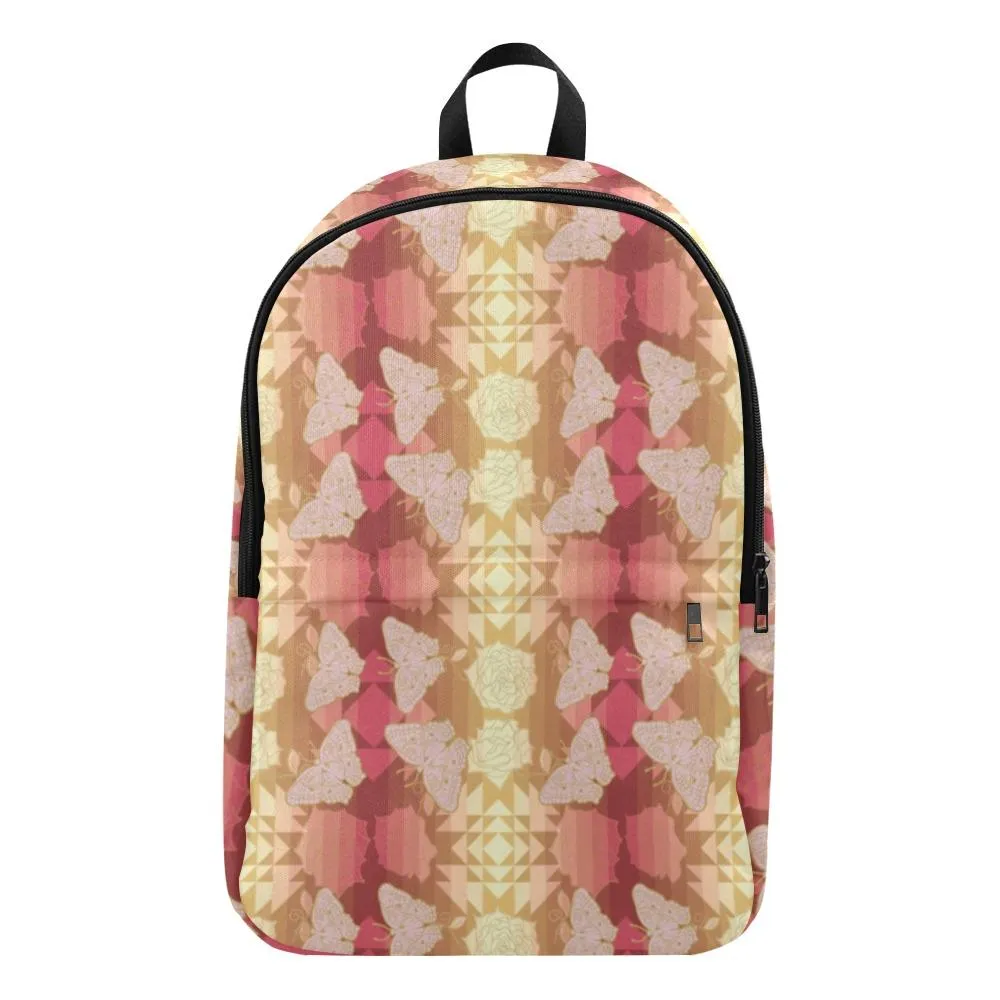 Butterfly and Roses on Geometric Backpack for Adult