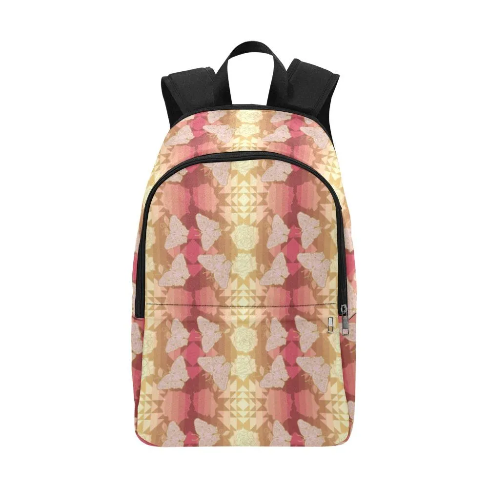 Butterfly and Roses on Geometric Backpack for Adult