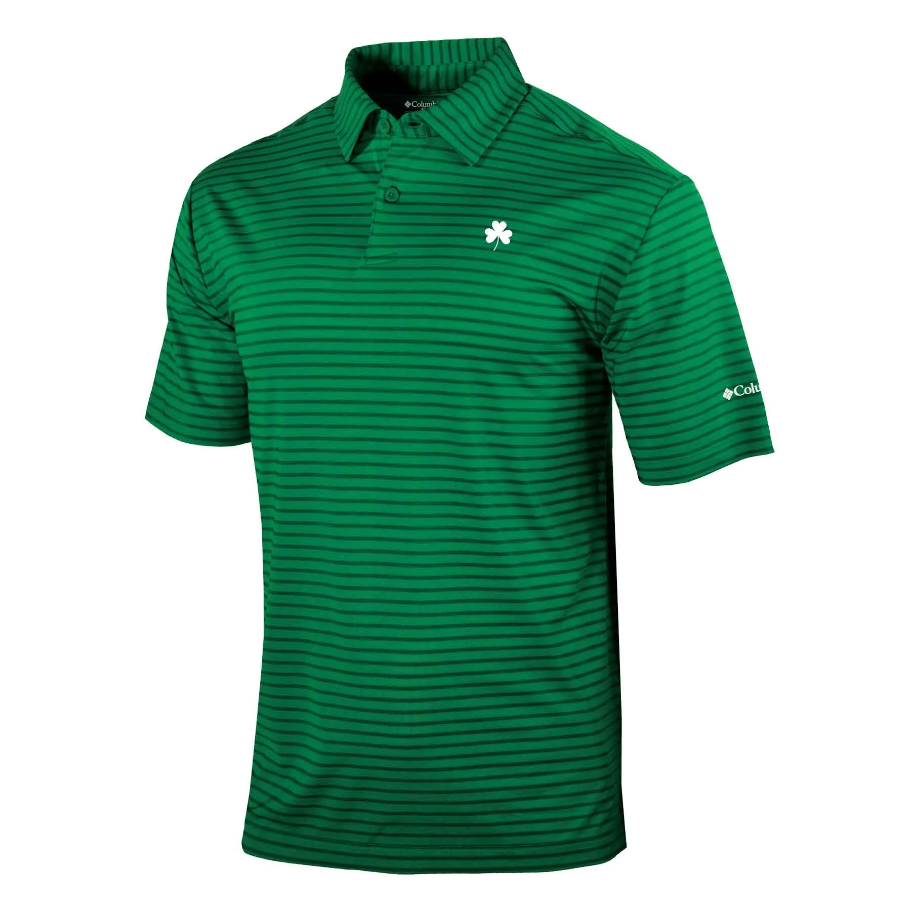 Columbia Omni-Wick Smooth Roll Polo, Green Stripe, Shamrock