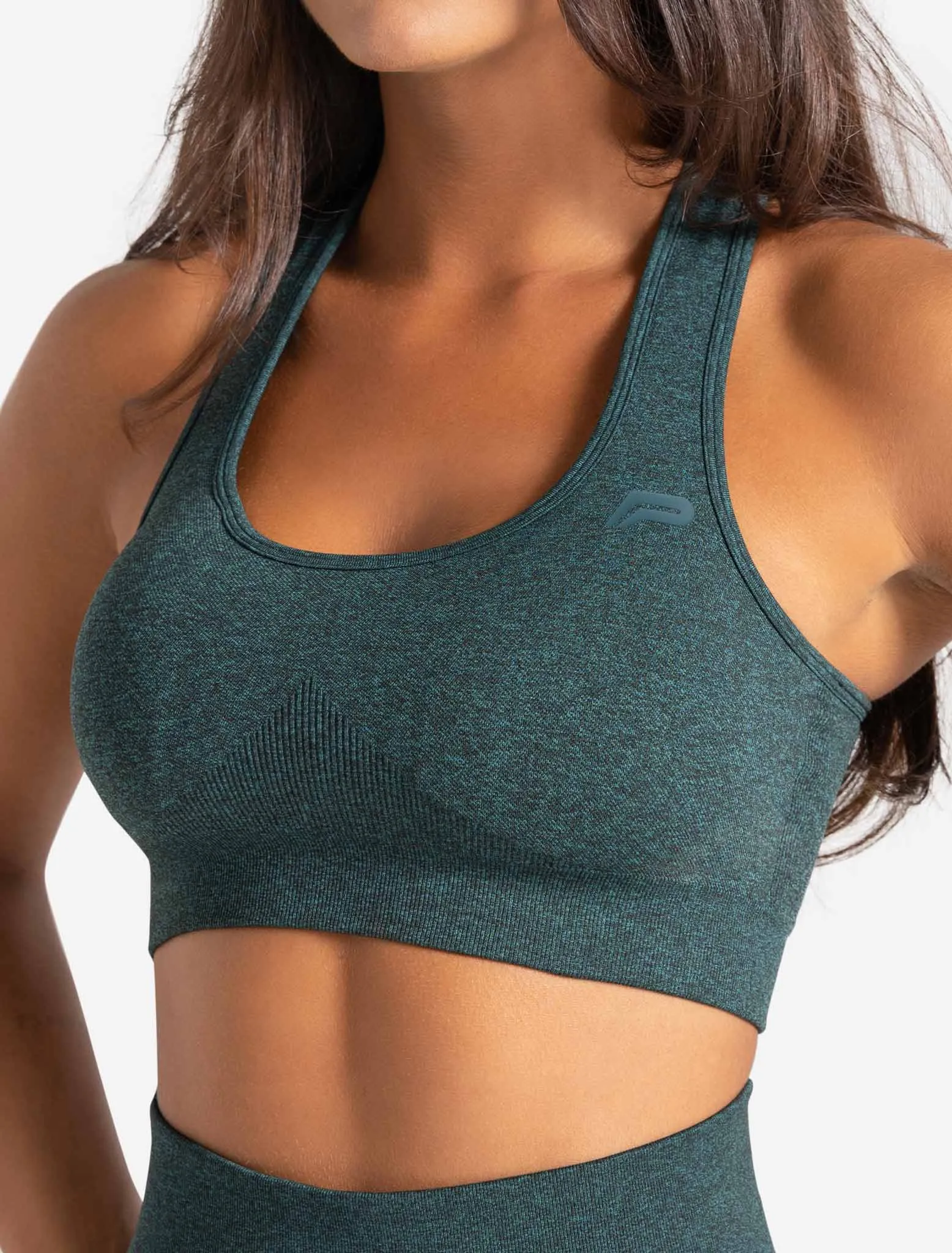 Core Seamless Sports Bra - Teal Marl