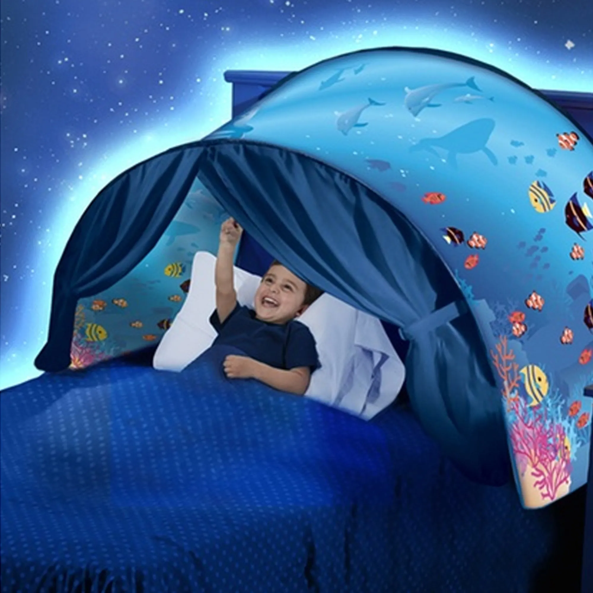 DreamTents Fun Pop Up Tent - Undersea World - Twin (w/ Light)