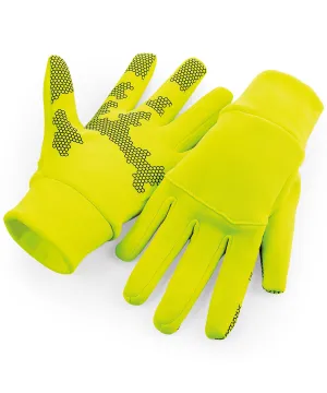 Fluorescent Yellow - Softshell sports tech gloves