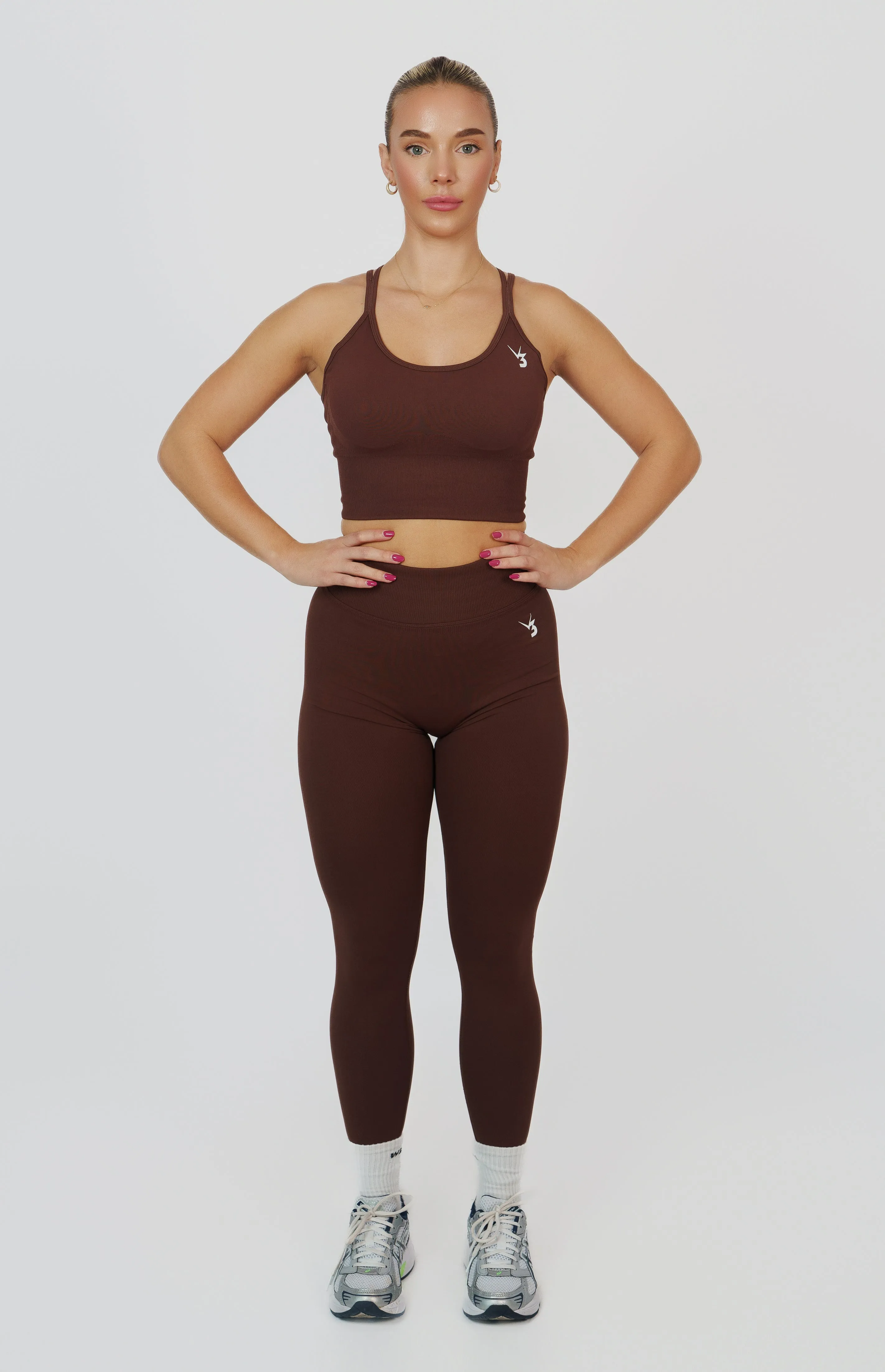 Form Seamless Scrunch Leggings & Sports Bra Set - Chestnut Brown