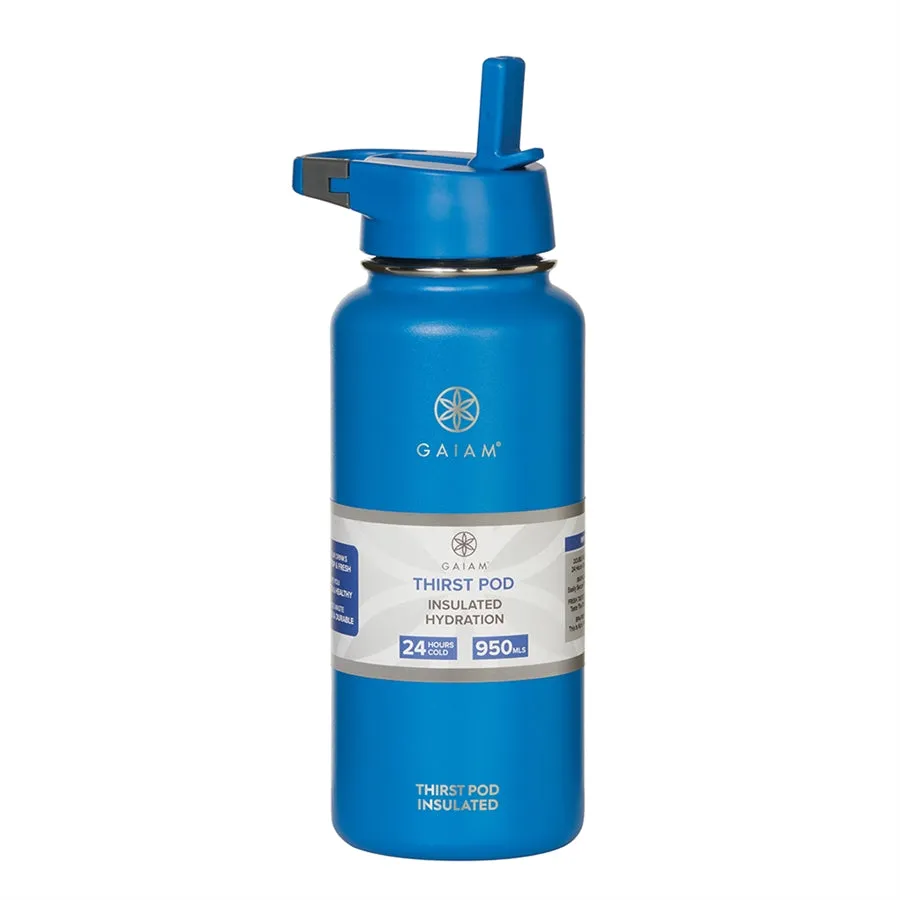 Gaiam Thirst Pod 950ml Insulated Waterbottle Blue