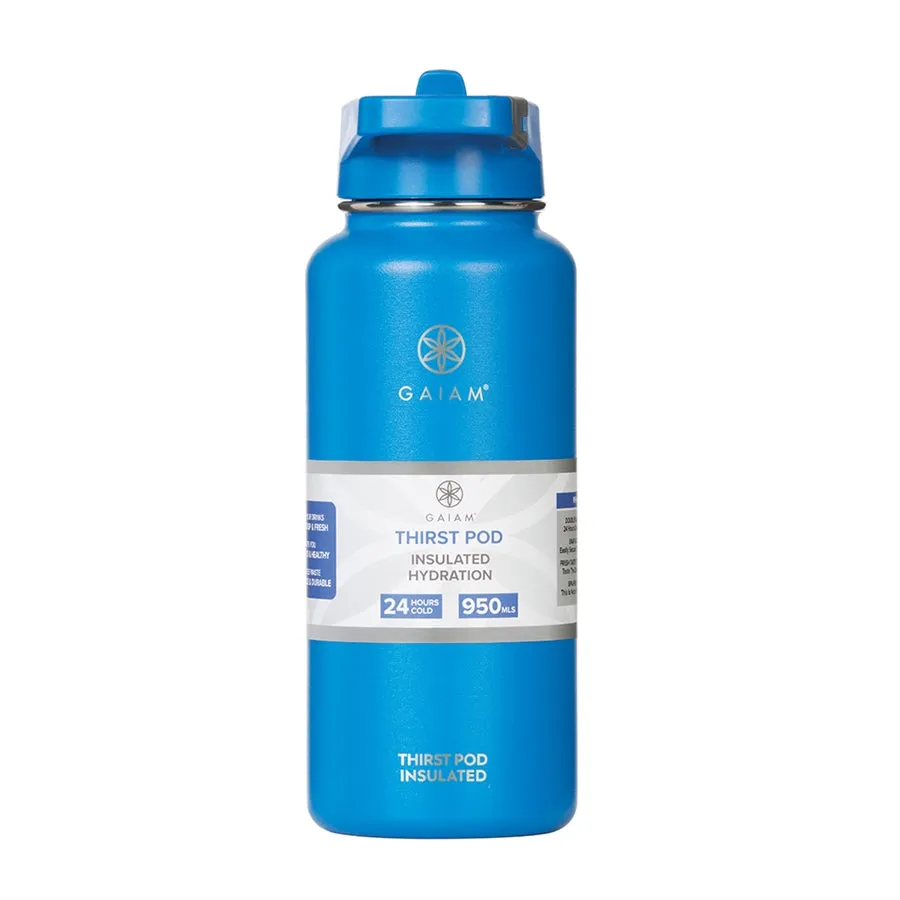 Gaiam Thirst Pod 950ml Insulated Waterbottle Blue