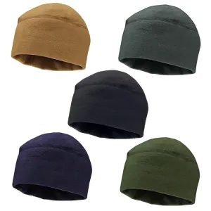 Men Beanie Marines Cycling Cap Hiking Winter Solid Color Soft Warm Hat Polar Fleece Thickened Military Army Windproof Outdoor