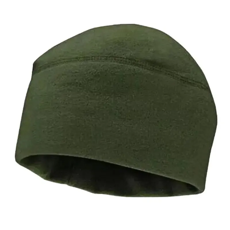 Men Beanie Marines Cycling Cap Hiking Winter Solid Color Soft Warm Hat Polar Fleece Thickened Military Army Windproof Outdoor