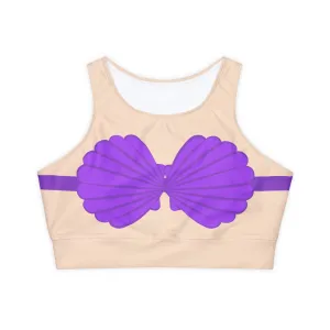 Mermaid Shells Fully Lined, Padded Sports Bra