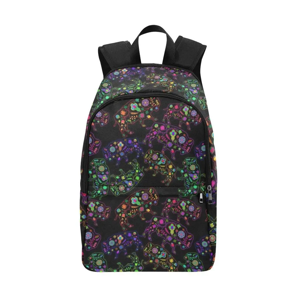 Neon Floral Buffalos Backpack for Adult