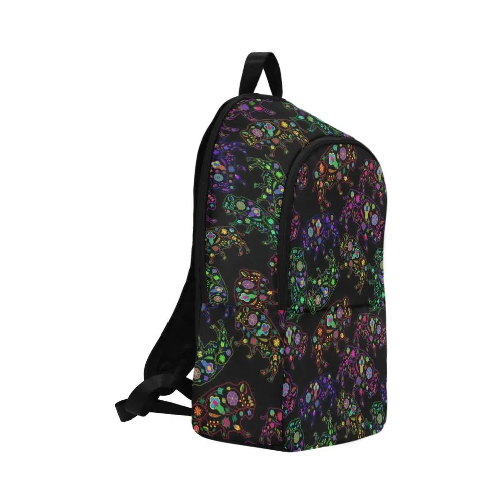 Neon Floral Buffalos Backpack for Adult