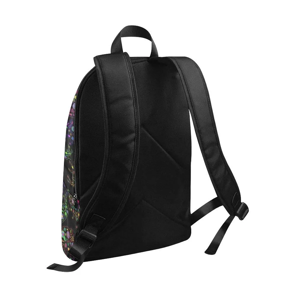 Neon Floral Buffalos Backpack for Adult