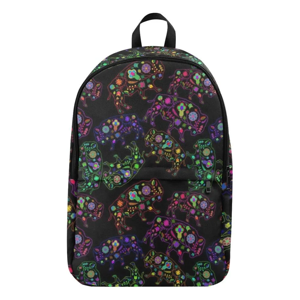 Neon Floral Buffalos Backpack for Adult