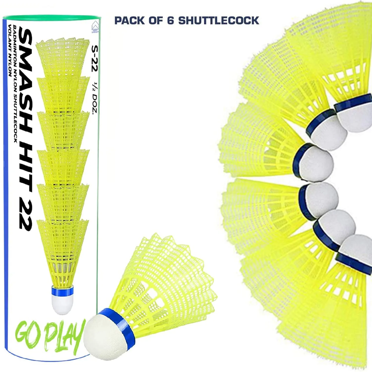 Smash Hit-22 Nylon Shuttle Cock | Badminton Shuttlecock (2 Set)