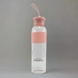 Smily Kiddos Glass bottles with Silicone Grip Pink