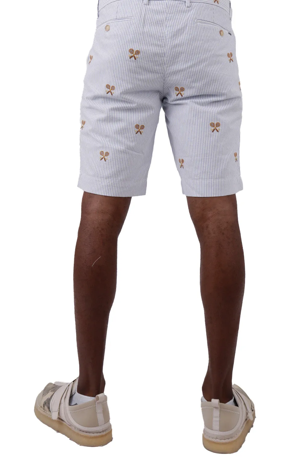 Tennis Balls & Crossed Rackets Slim Fit Oxford Short