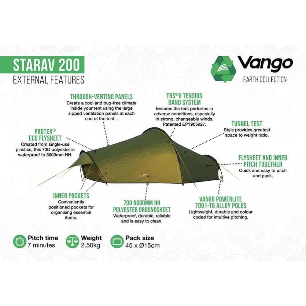 Vango Starav 200 Tent - 2 Man Trekking Tent