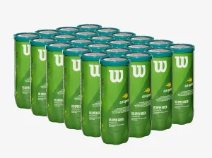 Wilson US Open Green Tournament 3 Ball Can (Stage 1) Case of 24 cans (72balls)