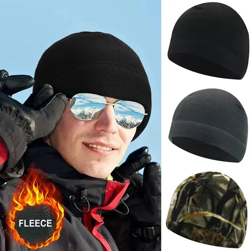 Winter Fleece Winter Hat Tactical Windproof Outdoor Hiking Accessories Hunting Military Men Caps Snowboard Cycling Warm Beanies